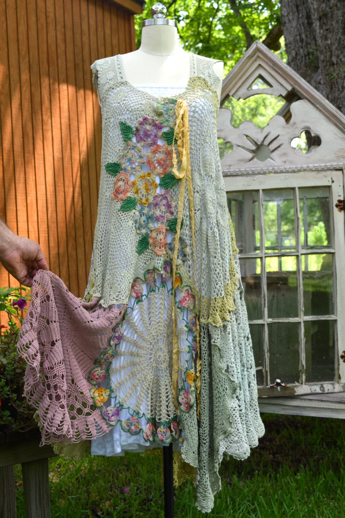 Luv Lucy Crochet Dress Flower Gypsy Boho Beach Etsy