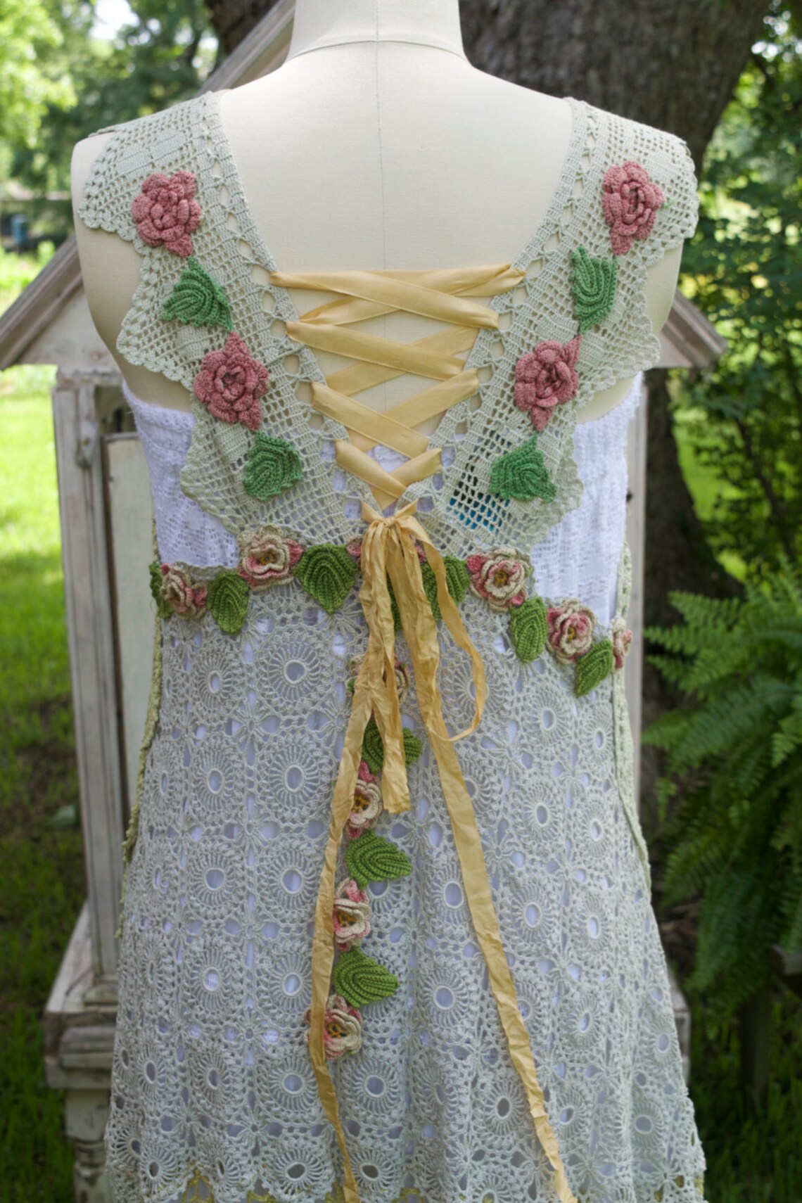 Luv Lucy Crochet Dress Flower Gypsy Boho Beach Etsy