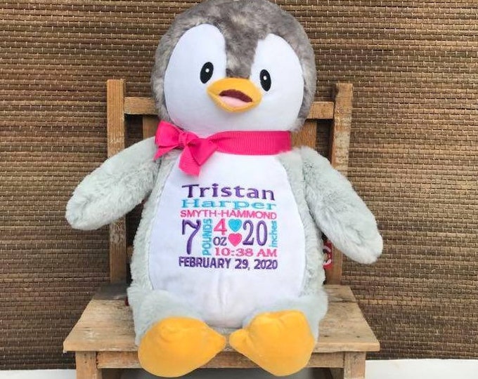 Stuffed Animal With Birth Information. Birth Stats Etsy