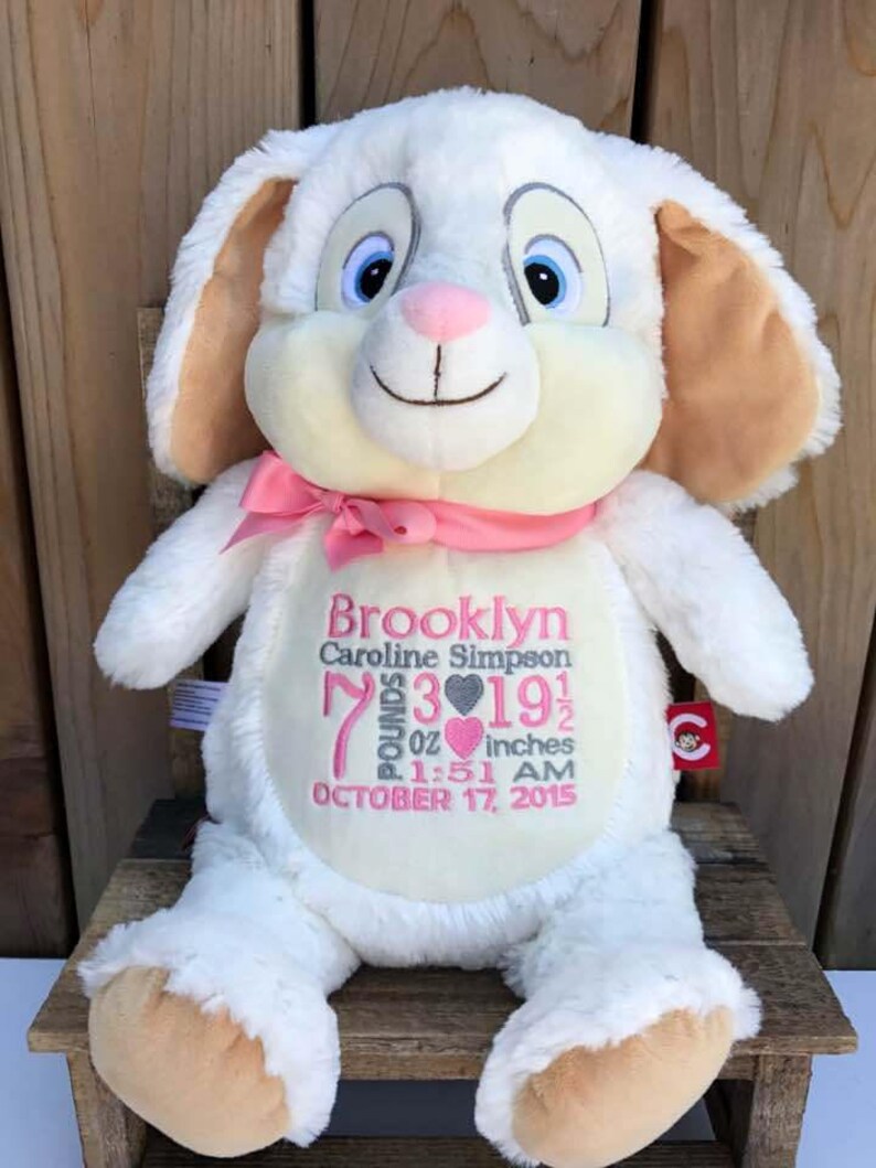 Personalized Birth Announcement Stuffed Animal Bunny. Etsy