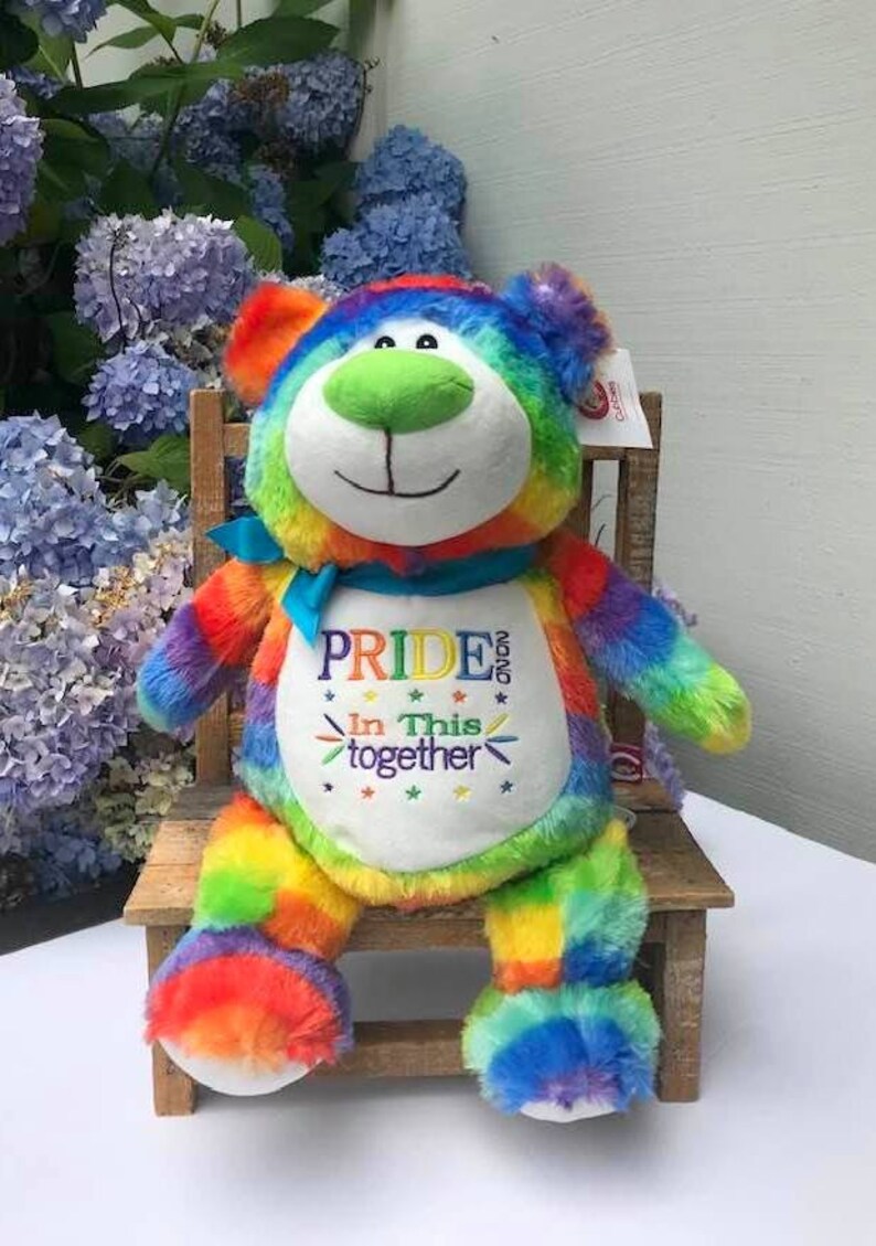 Gay Pride Teddy Bear. Lesbian Teddy Bear. Embroidered Birth Etsy