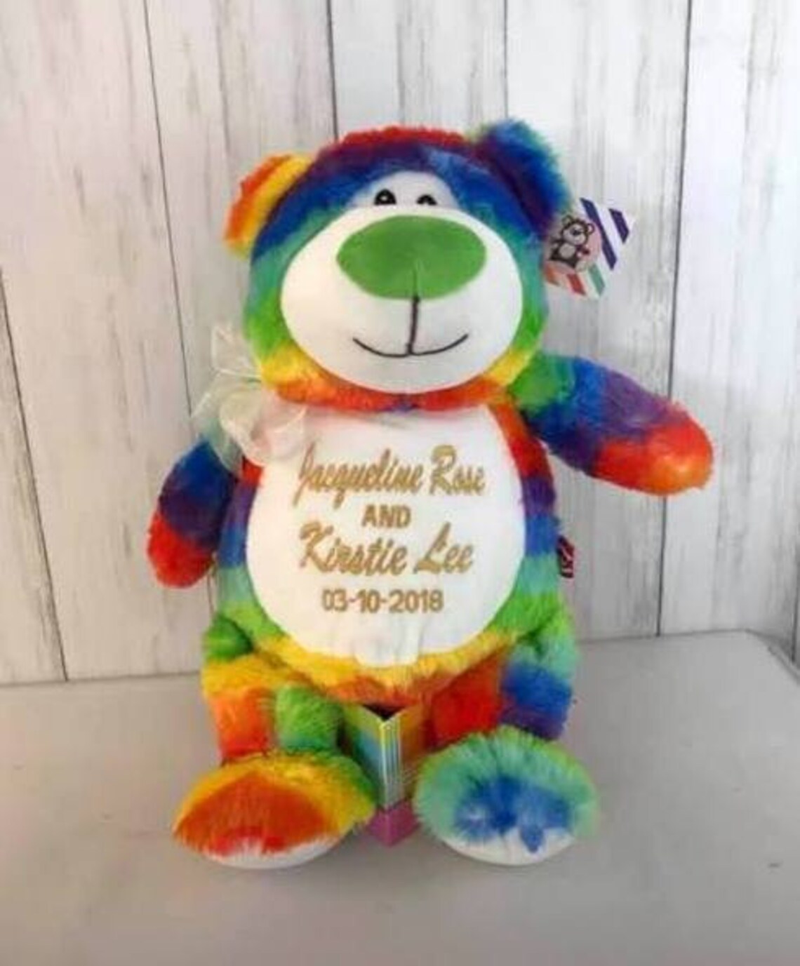 Gay Pride Teddy Bear. Lesbian Teddy Bear. Embroidered Birth Etsy