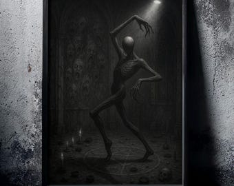 Occult Horror Art Print: Gothic Demon, Macabre Surrealism