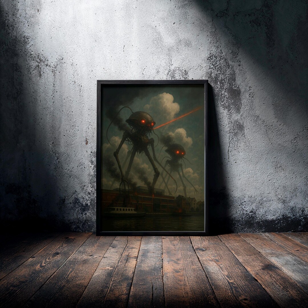 Martian Invasion: Sci Fi Wall Art, Alien Attack, Retro Apocalypse - Etsy
