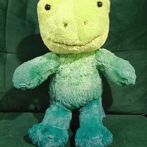 CUSTOM Dyed Green Teal Gradient Upcycled Build a Bear Frog Plush Stuffed Animal