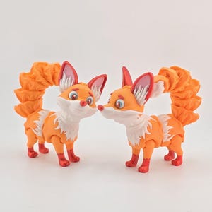 Flexi Fox – Print-in-Place Articulated 3D Printer File (STL + 3MF) | No Supports | Magnet-Ready + Googly-Eyes Options