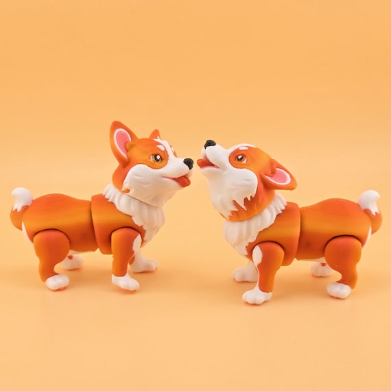 Flexi Corgi 3D Print – Poseable Articulated Dog Toy (Digital File)