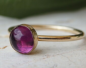 Gold Filled Amethyst Ring, February Birthstone