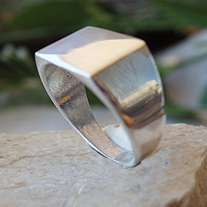 Pinky ring, Male ring, Sterling silver 925 ring for man, Gifts for guys,Tough ring,Signet ring, Square rings, Unisex ring,Little finger ring
