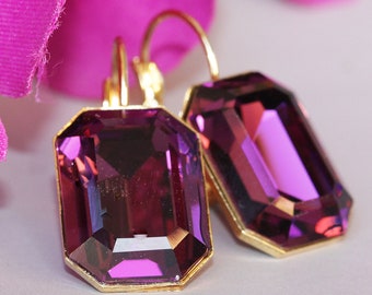 Amethyst Brisur Ohrringe, Lila Schmuck, Brautjungfer Geschenk