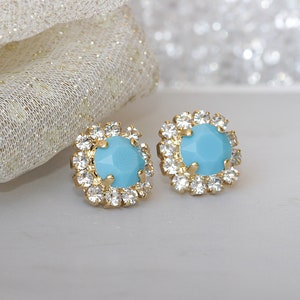 TURQUOISE STUDS, Bridal Blue Earrings, Turquoise Of   Earrings, Bridal Small Earrings, Bridesmaid Earrings, A Symbolic Gift For Her