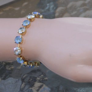 DUSTY BLUE BRACELET, Braut Strass Armband, Kristall Armband, Brautjungfer Schmuck Geschenk, Tennis Armband, hellblauer Ozean Armreif
