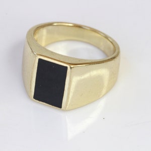 BLACK ONYX RING Signet Black Gold Ring 14k Goldfilled Ring - Etsy