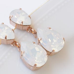 OPAL OORBELLEN, Teardrop Eenvoudige Oorbellen, Bruiloft Sieraden, Bruids Witte Opaal Kristallen Oorbellen, Klassieke Ketting Oorbellen Voor Bruidsmeisje Cadeau