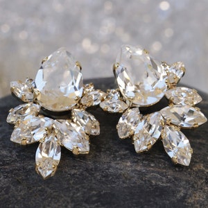 BRIDAL CRYSTAL STUDS, Bridal  Jewelry Gifts, Sparky Art Deco Earrings, Crystal Bride Studs,Wedding Earring,Bridesmaids Gift For Her