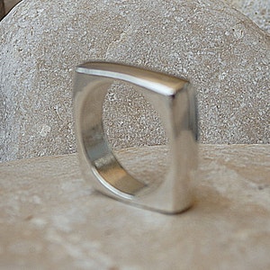 Geometrical Ring. Gold Square Ring. Geometric Ring. Wedding Ring. Square Band Ring. Women&#39;s Band Ring. Men Wedding Ring. Classic Gold Rings