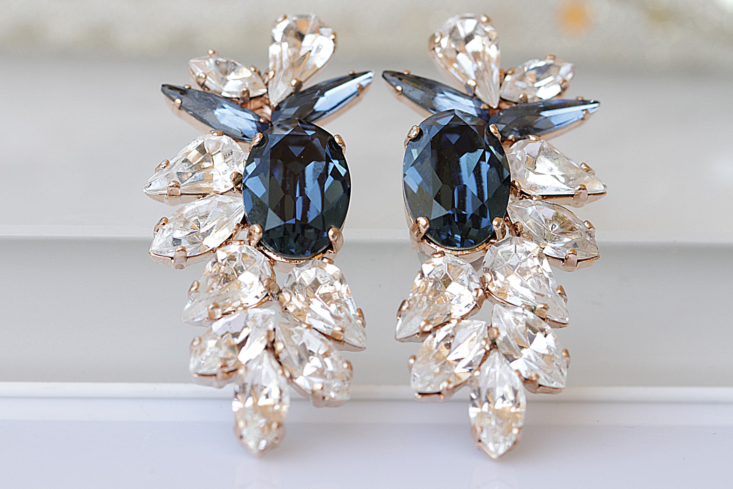 Vanessa Blue Statement Stud Earrings – Ilayashop