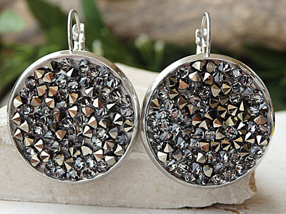 Crystal grey earrings by Streethopper | The Secret Label