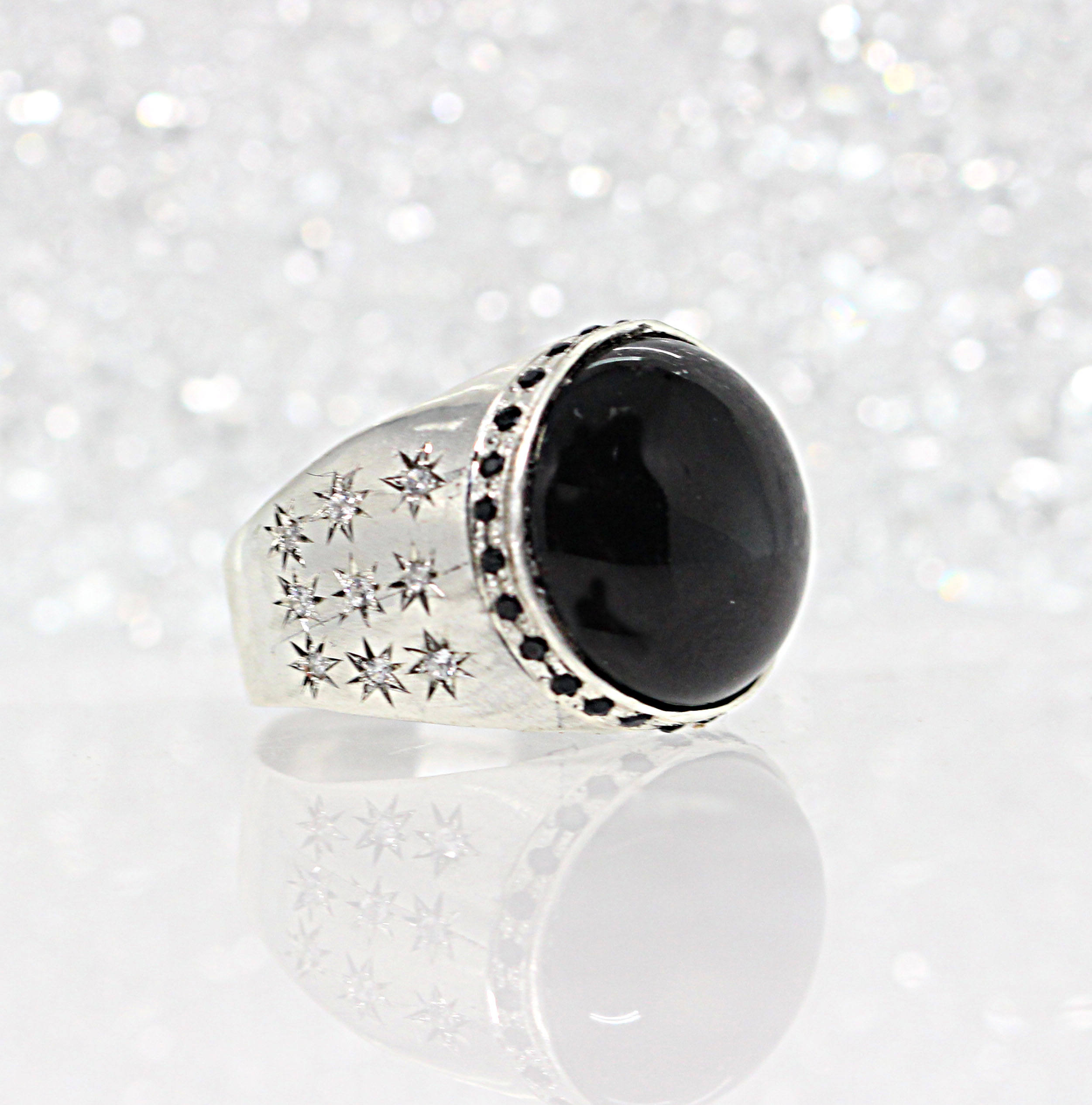 Black Onyx Ring 925 Sterling Silver Ring Black Etsy