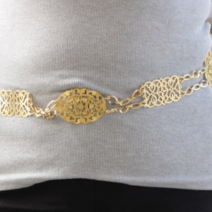 GOLD BELT, Evening metal belt, Wedding belt for bride, Vintage Style links belt, Chunky belt, OOK dress belt, overall  Gold Belt accessories