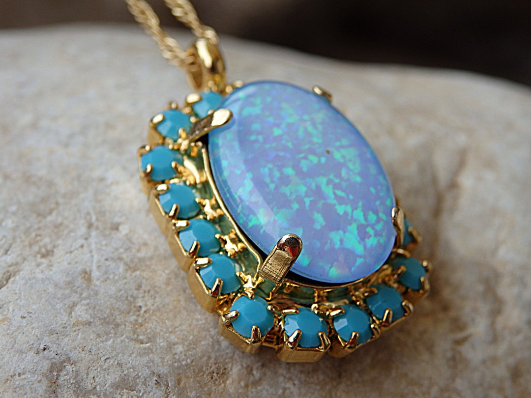 Opal and turquoise necklace deals