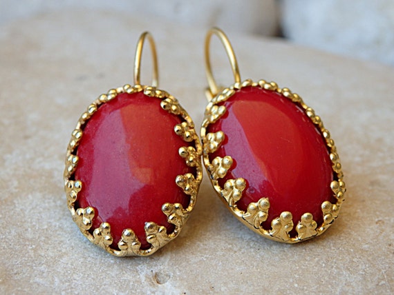 CORAL EARRINGS ANTIQUE 935 SILVER & YELLOW GOLD. Jewellery & Gemstones -  Earrings - Auctionet