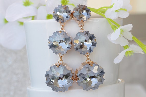 Blue Swarovski Chandelier Earrings Aquamarine Chandelier Earrings For Bride Light Blue Chandelier Earrings Beach Wedding Earrings Flower Earrings Chandelier Earrings