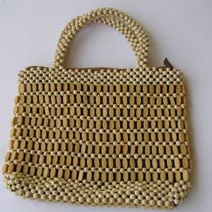Vintage bag.  Beaded wood bag