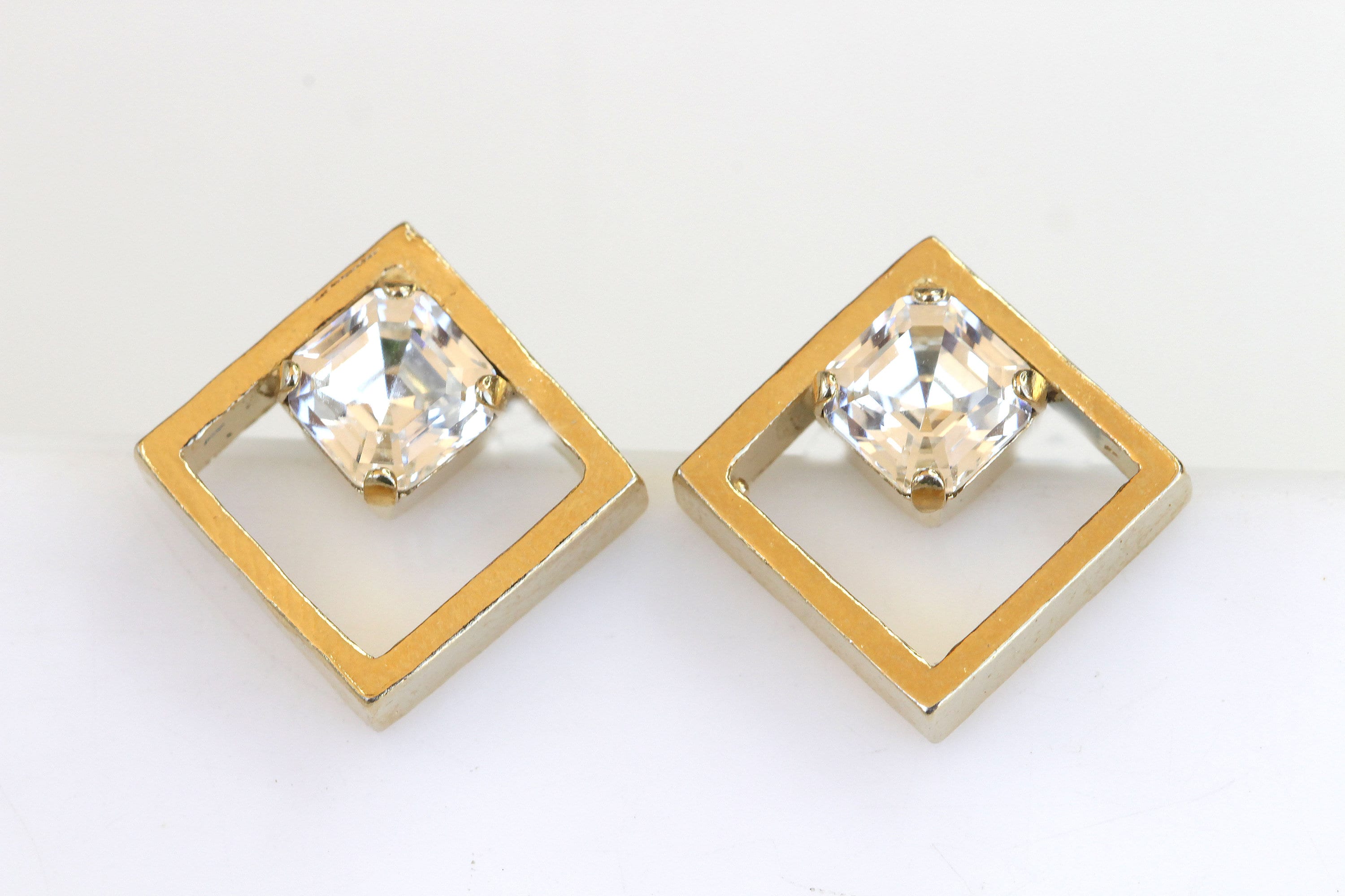 0.26Ct Natural Round White Diamond Square Shape Stud Earrings in 10K Yellow  Gold | eBay