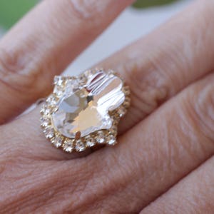 WHITE HAMSA RING, Hand of God Ring, Adjustable Ring, Hamsa Gold Ring,  Hamsa, Islamic Jewelry, Hand Of Fatima Ring, Statement Ring