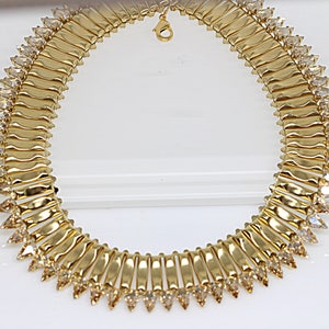 Ethnic Gold Necklace, Champagne Cocker Necklace,  Necklace, African Necklace, Evening Jewelry, Egyptian Necklace, Wedding Necklace
