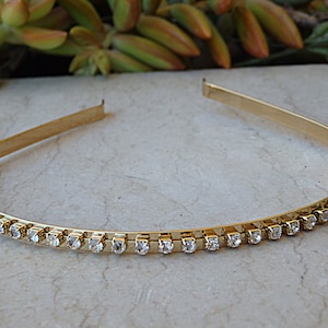 Rhinestone Headband, Thin Rhinestone Tiara, Bridal Tiara, Wedding Tiara, Crystal Tiara, Rhinestone Hair Band, Headband And Tiara, Prom Tiara