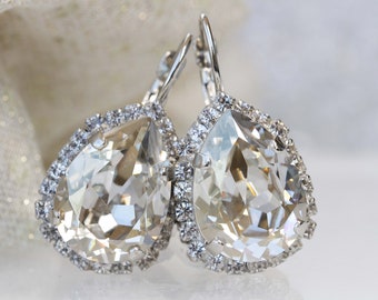Orecchini a goccia con strass color argento per matrimonio/ballo - Italia