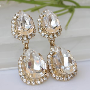 CRYSTAL EARRINGS, Bridal  Earrings, Woman Gift, Bridal Chandelier Earring, Bridal Earrings, Bridesmaid Earrings, Rhinestone Jewelry