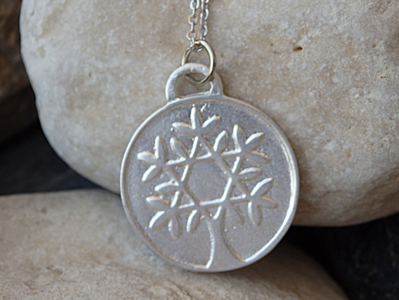 Tree-of-Life Necklace Silver Gold Family Tree Charm Star of David Tree-of-Life Coin Necklace Arbol de la Vida Tree-of-Life Pendant