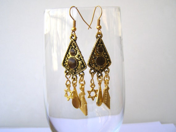 Jewish Jewelry. Star of David Earrings. Map From ISRAEL Jewelry Etsy Canada