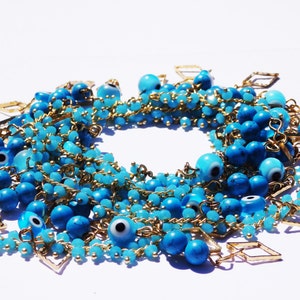 Turkish Eye Bracelet. Bracelet and Necklace. Turquoise Bracelet. Evil