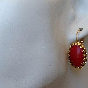 Röda korallörhängen: Ädelstenssmycken, vintagestil bild 2