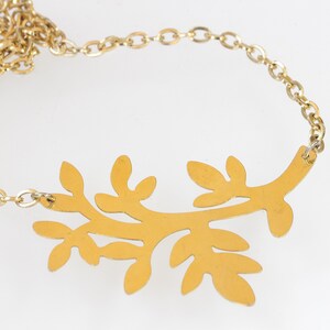 Gold Tree of Life Necklace: Branch Leaves Pendant, Family Necklace