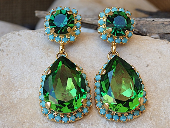 Emerald earrings etsy best sale