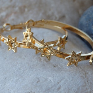 Star of David Hoop Earrings. Gold Hoop Earrings. Jewish Earrings. Jewish Star Hoops. Judaica Hoop Earrings for Women Gift for Women Wife
