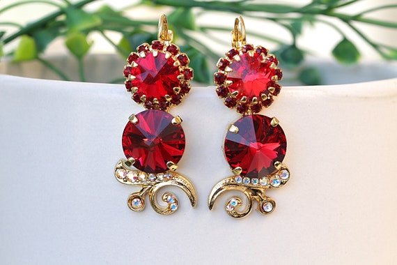 Earrings made of stainless steel - matt dark red synthetic pearl, stud  closure | Jewelry Eshop