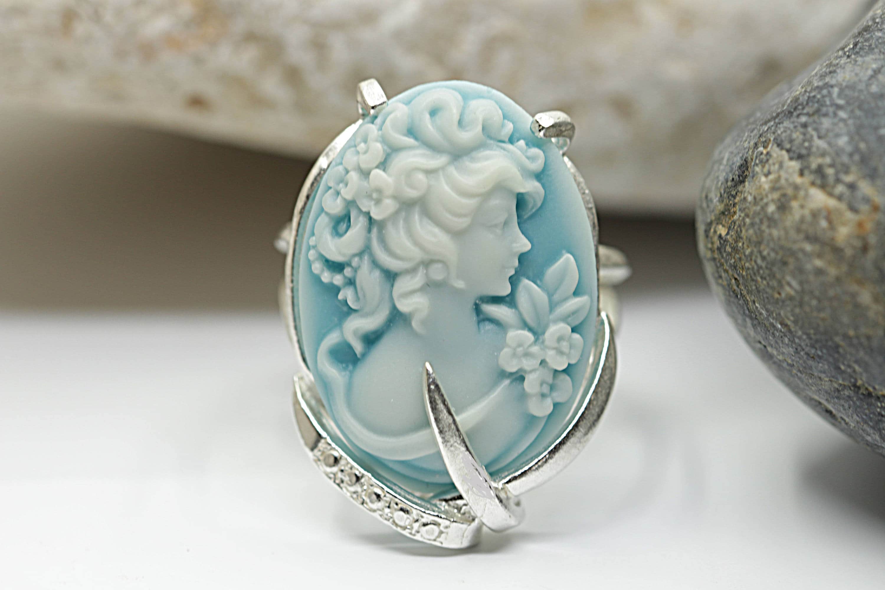 Cameo Ring Sterling Silver Ring Beautiful Cameo Jewelry Old Etsy
