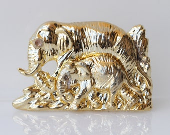 Gold shop elephant brooch