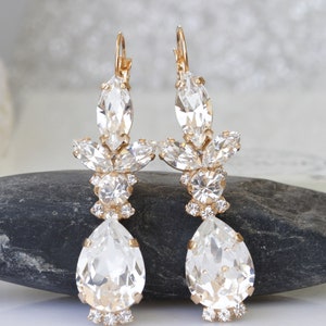 CRYSTAL BRIDAL EARRINGS, Rhinestone Wedding Earrings,   Crystal Earrings,Formal Jewelry Set For Bride, Bridesmaid Drop Earrings
