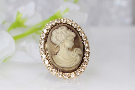 CAMEO RING Vintage Looking Jewelry Art Deco Cameo Ring Antique