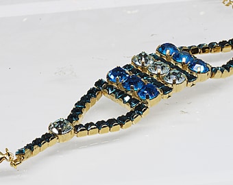Blaues Rhinestonearmband: Blaues Brautschmuckstein, Türkis Kristalljuwel