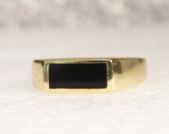 Onyx Signet Ring, Goldfilled Ring, Women signet ring, Rings for him her,Black Gold Ring, Black Stone Ring,Onyx Mens Skinny Ring,Husband gift