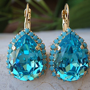 Aqua  Earrings, Aquamarine  Earrings, Soft Colors Earrings,  Drop Shaped Earrings,  Turquoise Silver Earrings Bridesmaids Earrings