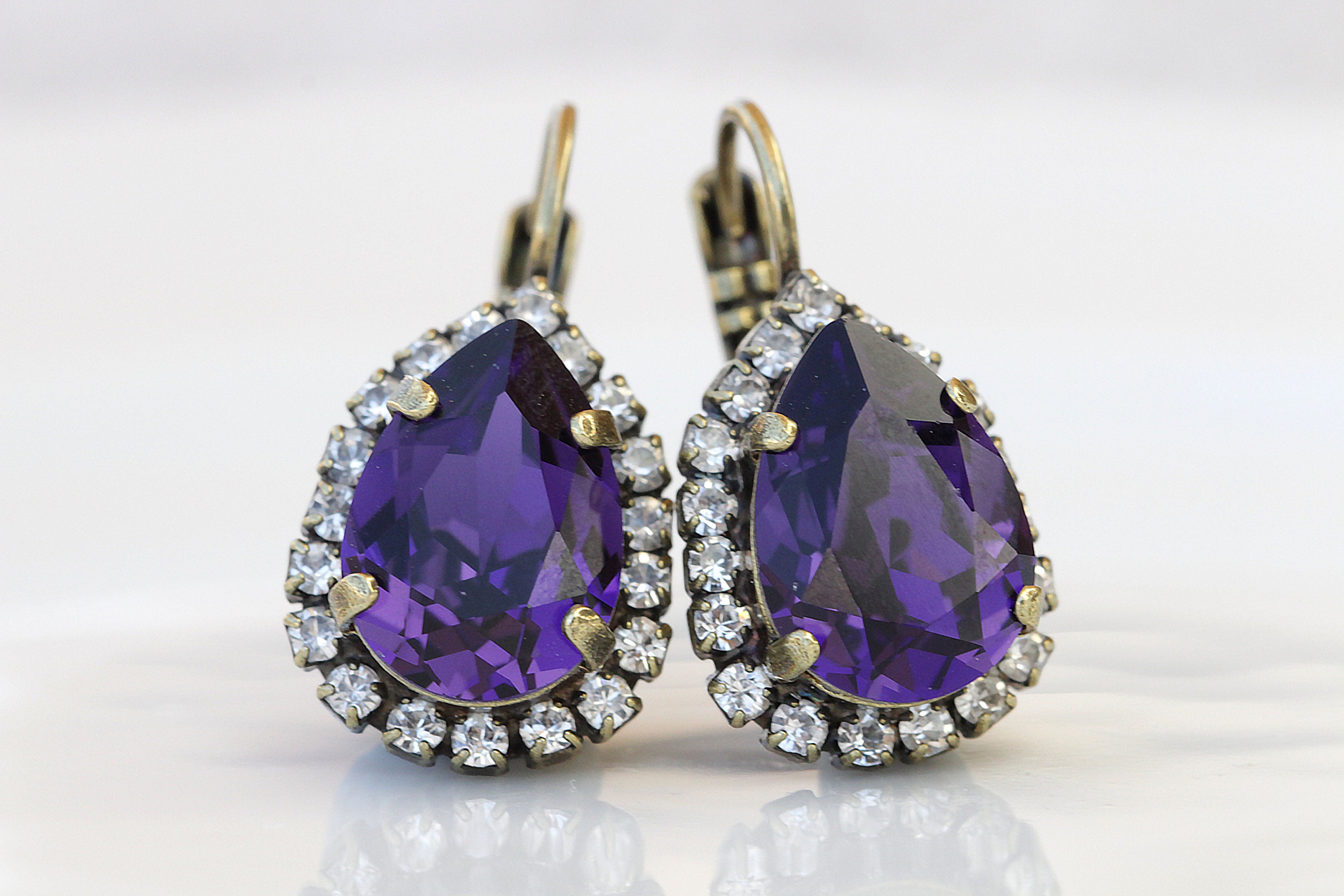 Deep purple earrings deals